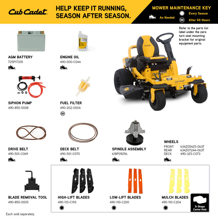Cub Cadet ZTS1 50 (17BRGBYLA10) Cub Cadet ZTS1 50 (17BRGBYLA10)
