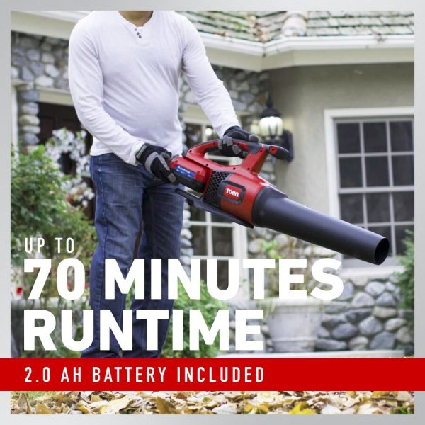 Toro 60V MAX* 110 mph Brushless Leaf Blower with 2.0Ah Battery (51821)